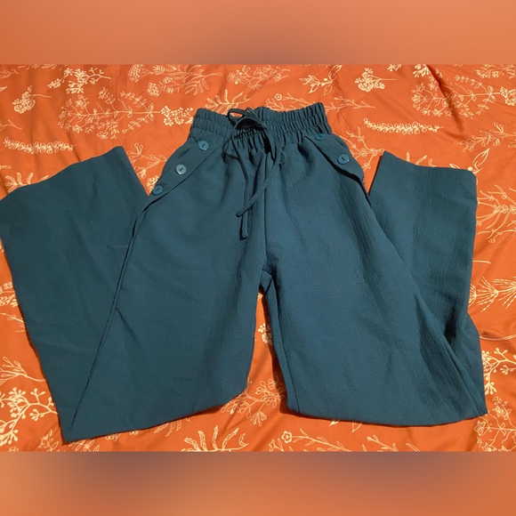 SHEIN VCAY Solid Slant Pocket Wide Leg Pants - Picture 3 of 7